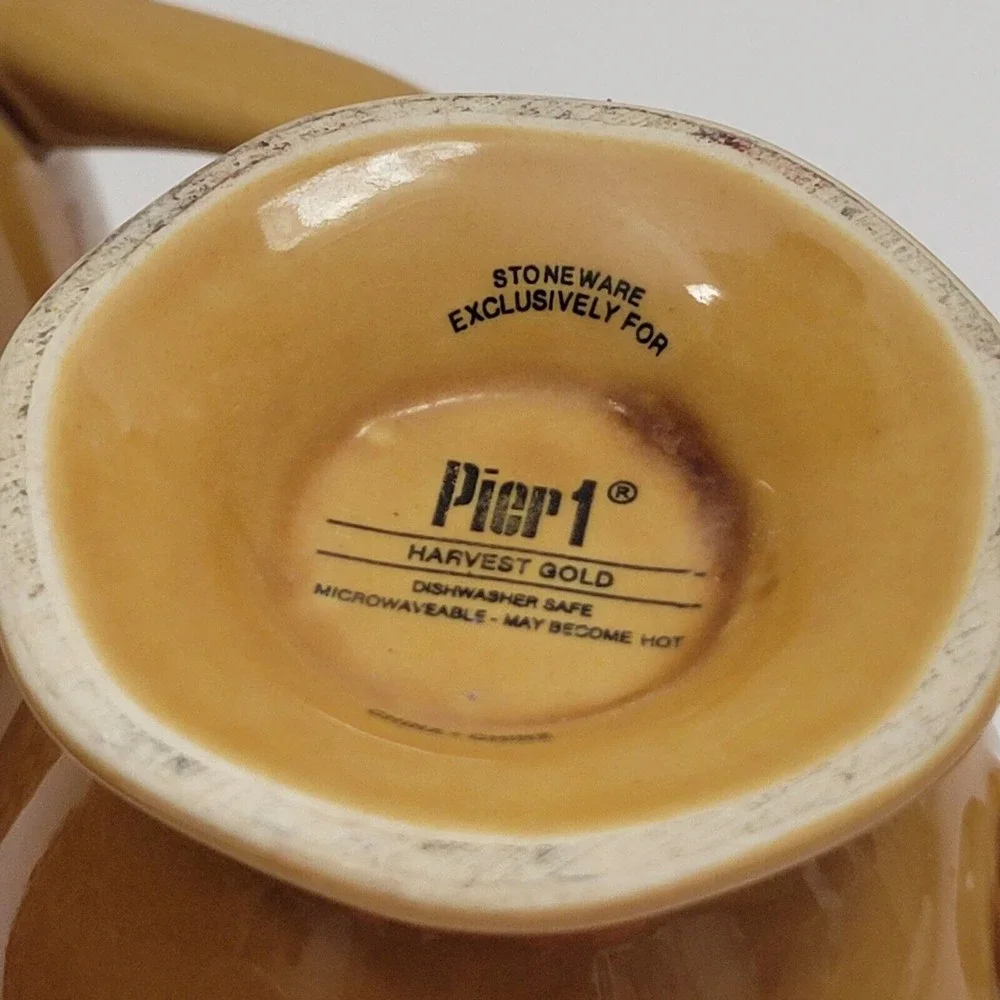 Pier 1 Import Harvest Gold Footed Mugs Set Of 3